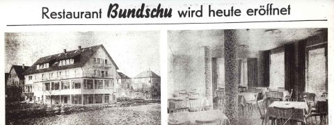 Sonderausgabe zur Eröffnung von Hotel Bundschu um 1956